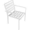 Global Industrial Aluminum Slatted Dining Armchair, White, 4PK 437006WH